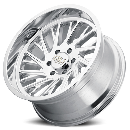 Cast Aluminum Wheels Purge 9114 PO 20x12 Milled Spokes Polished Silver Cali Offroad Wheels