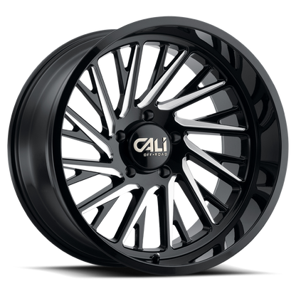 Cast Aluminum Wheels Purge 9114 GB 24x14 Milled Gloss Black Cali Offroad Wheels