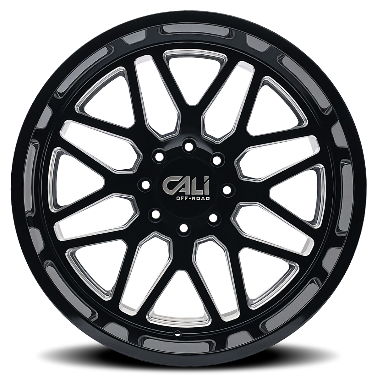 Cast Aluminum Wheels Invader 9115 GB-M 20x10 Milled Gloss Black Cali Offroad Wheels