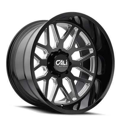 Cast Aluminum Wheels Invader 9115 GB-M 28x12 Milled Gloss Black Cali Offroad Wheels