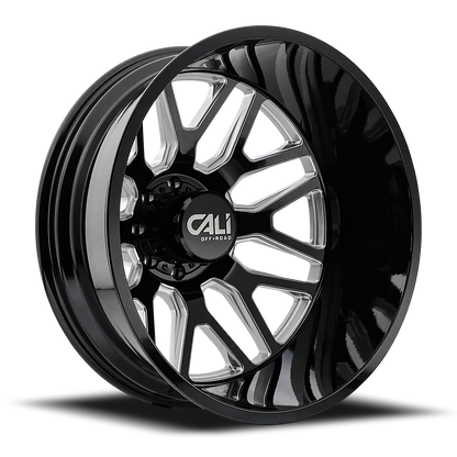 Dually Wheels Invader Dually 9115D GB-M 22x8.25 Milled Spokes Gloss Black Cali Offroad Wheels