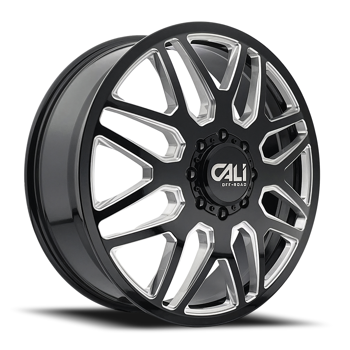 Dually Wheels Invader Dually 9115D GB-M 24x8.25 Milled Spokes Gloss Black Cali Offroad Wheels