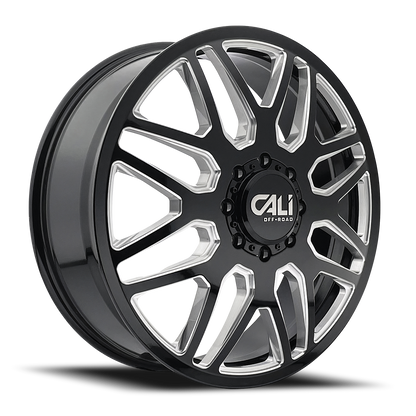 Dually Wheels Invader Dually 9115D GB-M 24x8.25 Milled Spokes Gloss Black Cali Offroad Wheels