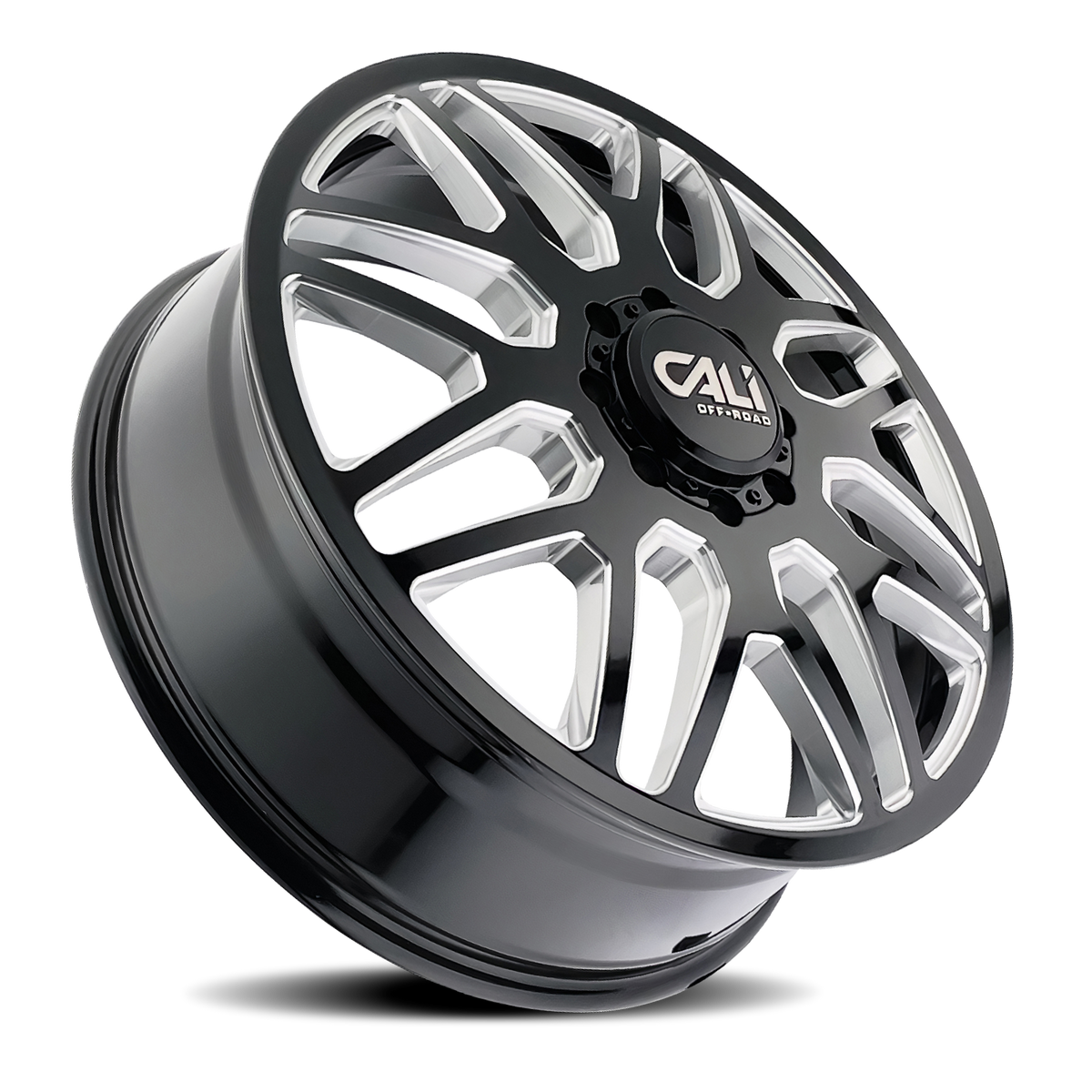Dually Wheels Invader Dually 9115D GB-M 24x8.25 Milled Spokes Gloss Black Cali Offroad Wheels