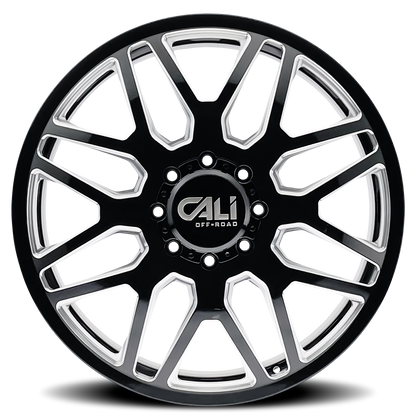 Dually Wheels Invader Dually 9115D GB-M 24x8.25 Milled Spokes Gloss Black Cali Offroad Wheels