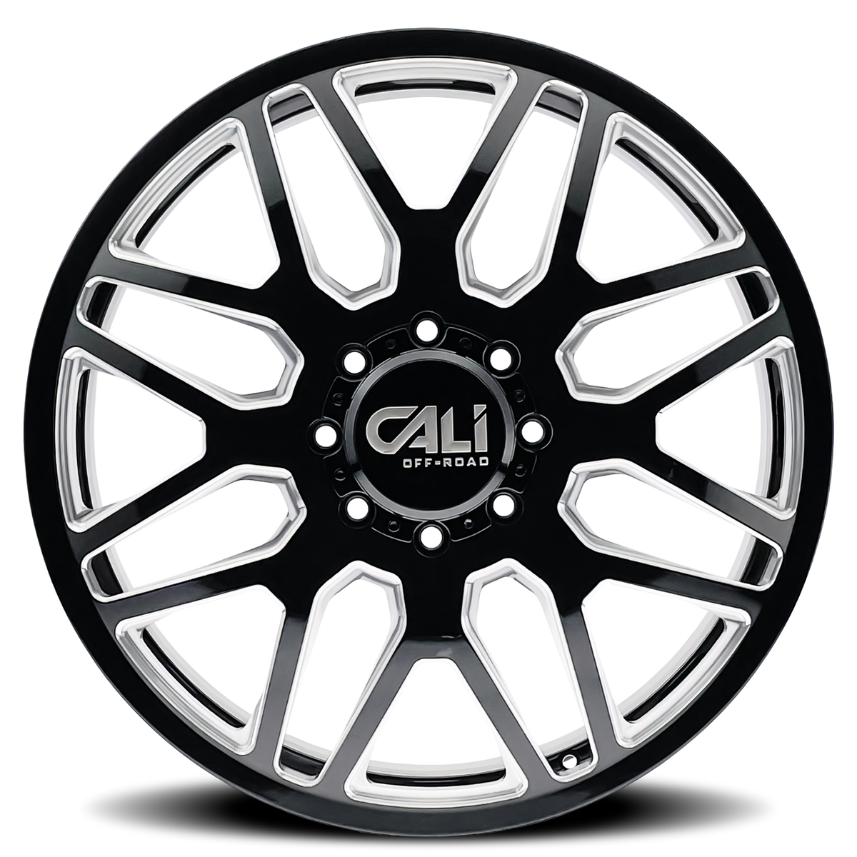 Dually Wheels Invader Dually 9115D GB-M 24x8.25 Milled Spokes Gloss Black Cali Offroad Wheels