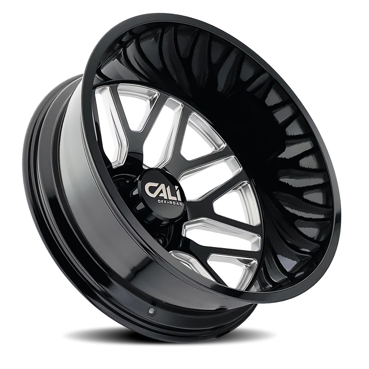 Dually Wheels Invader Dually 9115D GB-M 24x8.25 Milled Spokes Gloss Black Cali Offroad Wheels