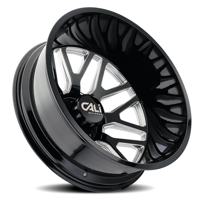 Dually Wheels Invader Dually 9115D GB-M 24x8.25 Milled Spokes Gloss Black Cali Offroad Wheels