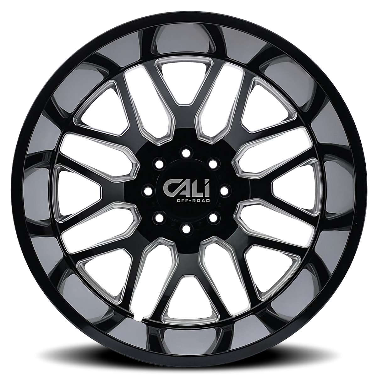 Dually Wheels Invader Dually 9115D GB-M 24x8.25 Milled Spokes Gloss Black Cali Offroad Wheels