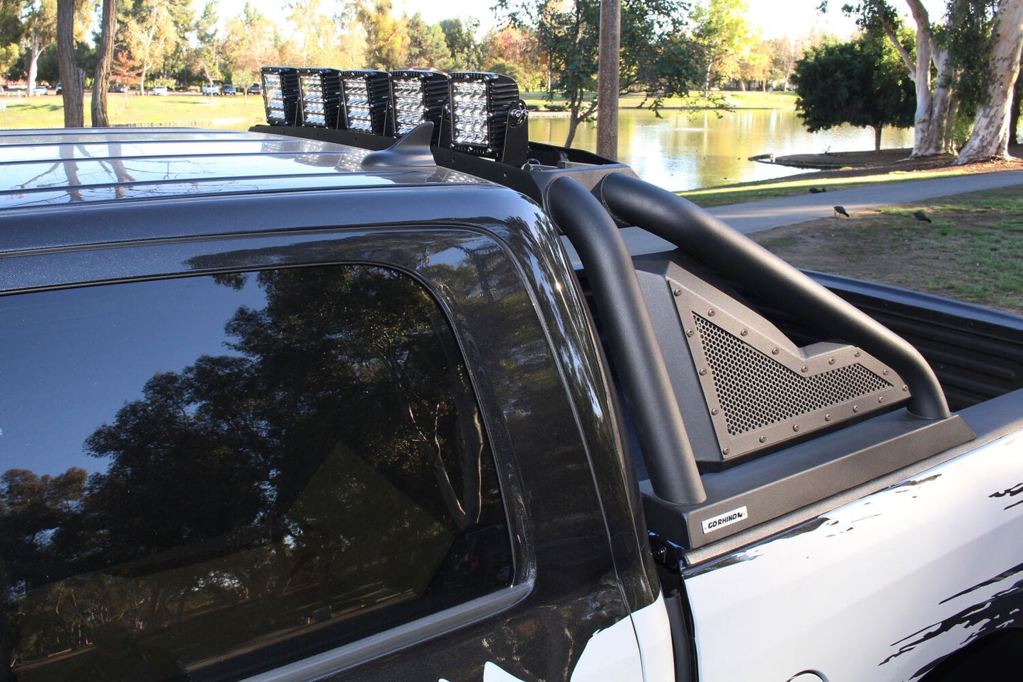 Sport Bar 2.0 with Power Actuated Retractable Light Mount Textured Black 2007-2021 Toyota Tundra 2009-2026 Dodge Ram 1500/2500/3500 Go Rhino