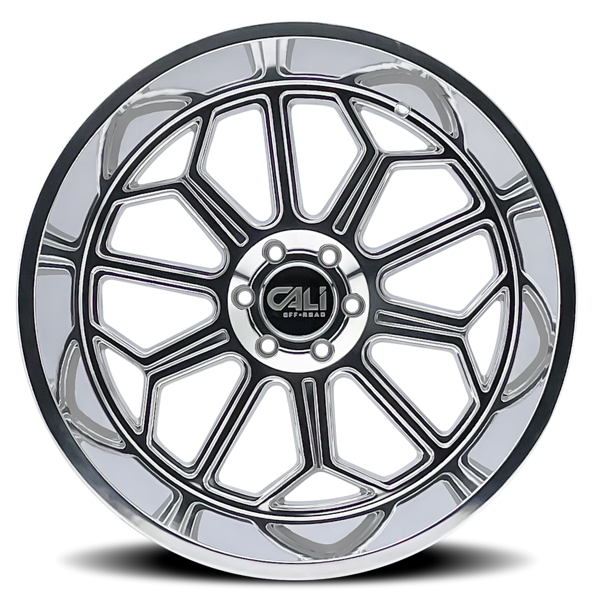 Cast Aluminum Wheels Auburn 9117 PO 22x12 Milled Spokes Polished Cali Offroad Wheels