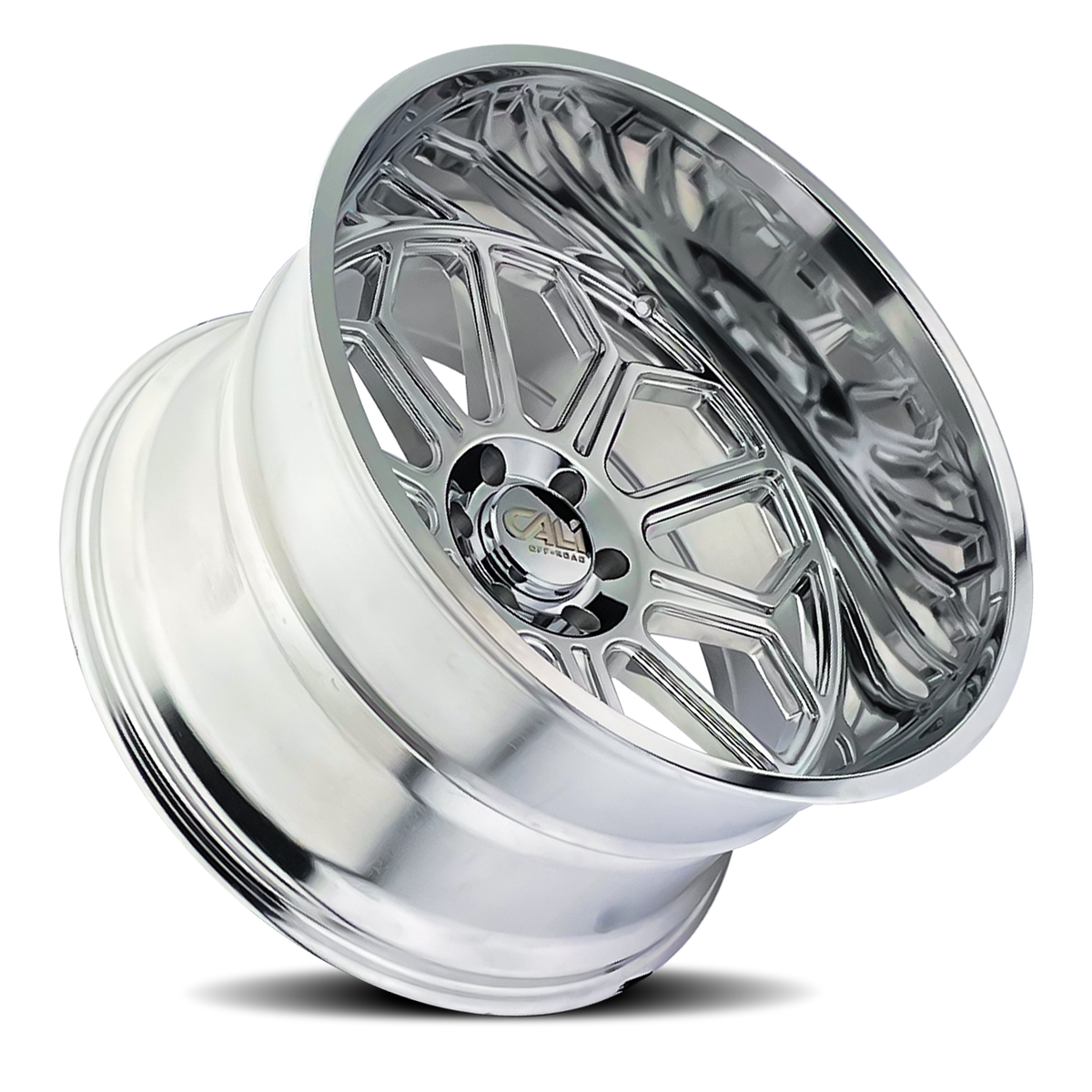 Cast Aluminum Wheels Auburn 9117 PO 24x14 Milled Spokes Polished Cali Offroad Wheels