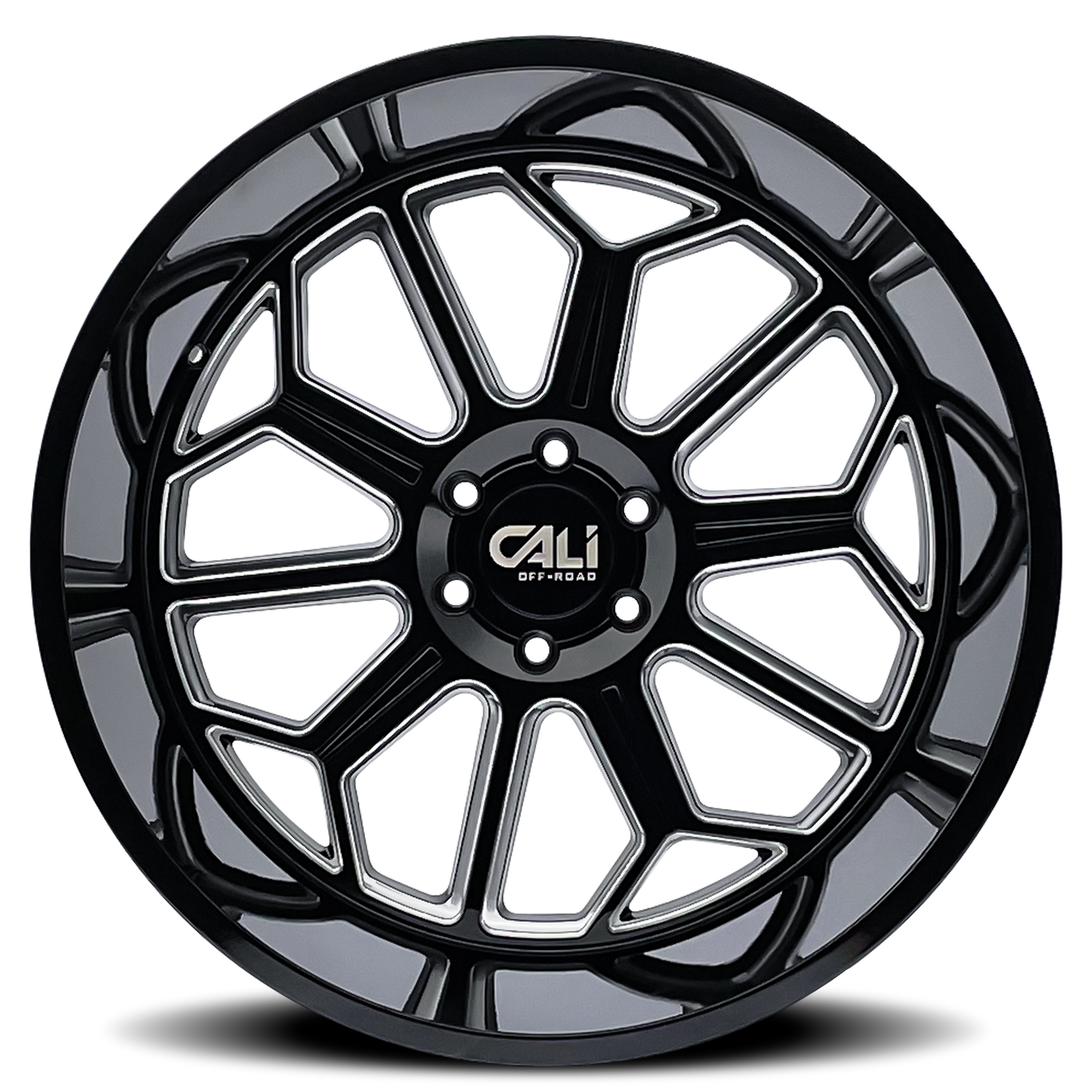 Cast Aluminum Wheels Auburn 9117 BM 20x9 Milled Gloss Black Cali Offroad Wheels