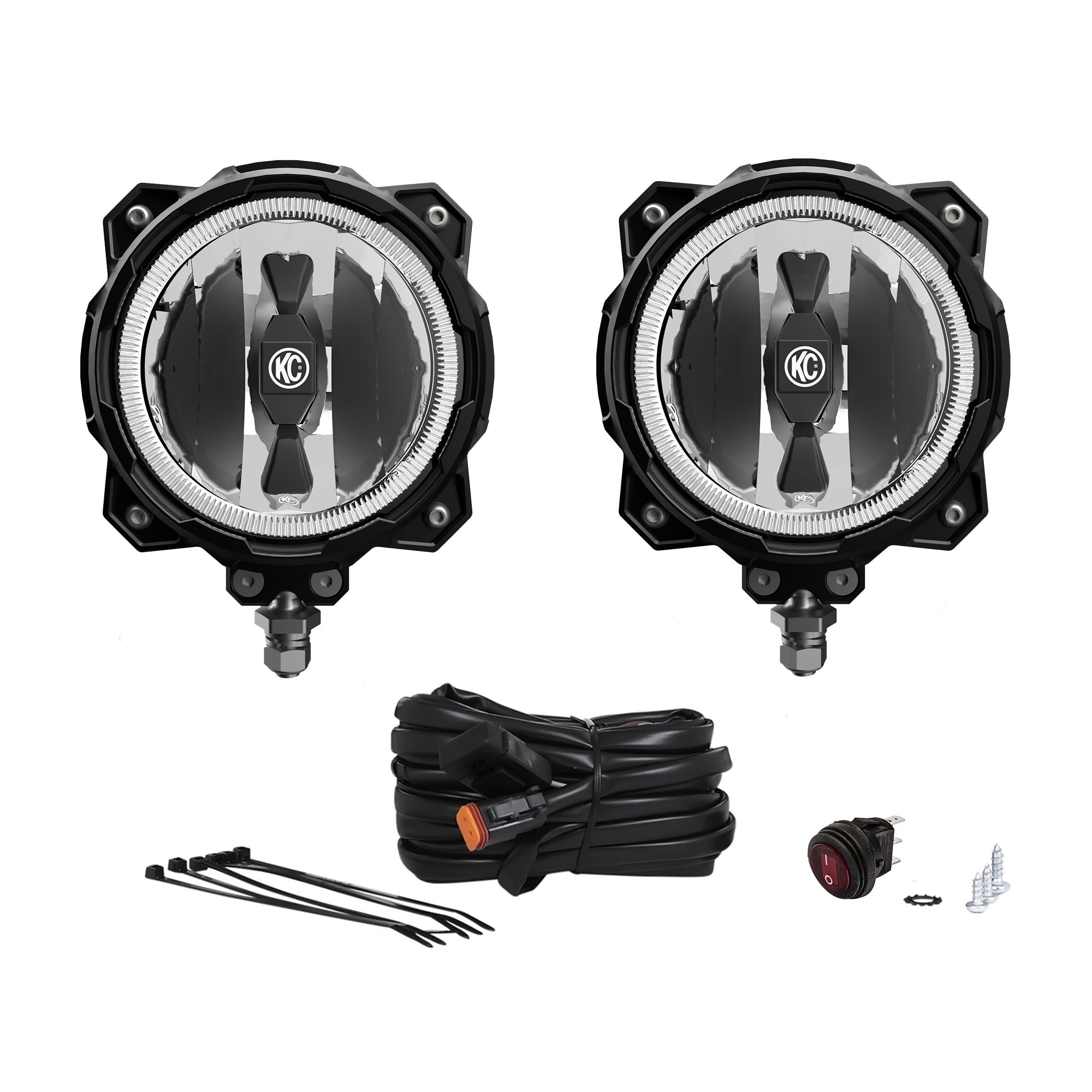 Pro6 Grav LED Inf Ring 6 Inch Spot 2 Light System KC HiLiTES