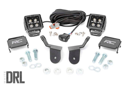 LED Light Kit | Cage Mount | 2" Black Pair | White DRL | Honda Pioneer 1000/Pioneer 1000-6 