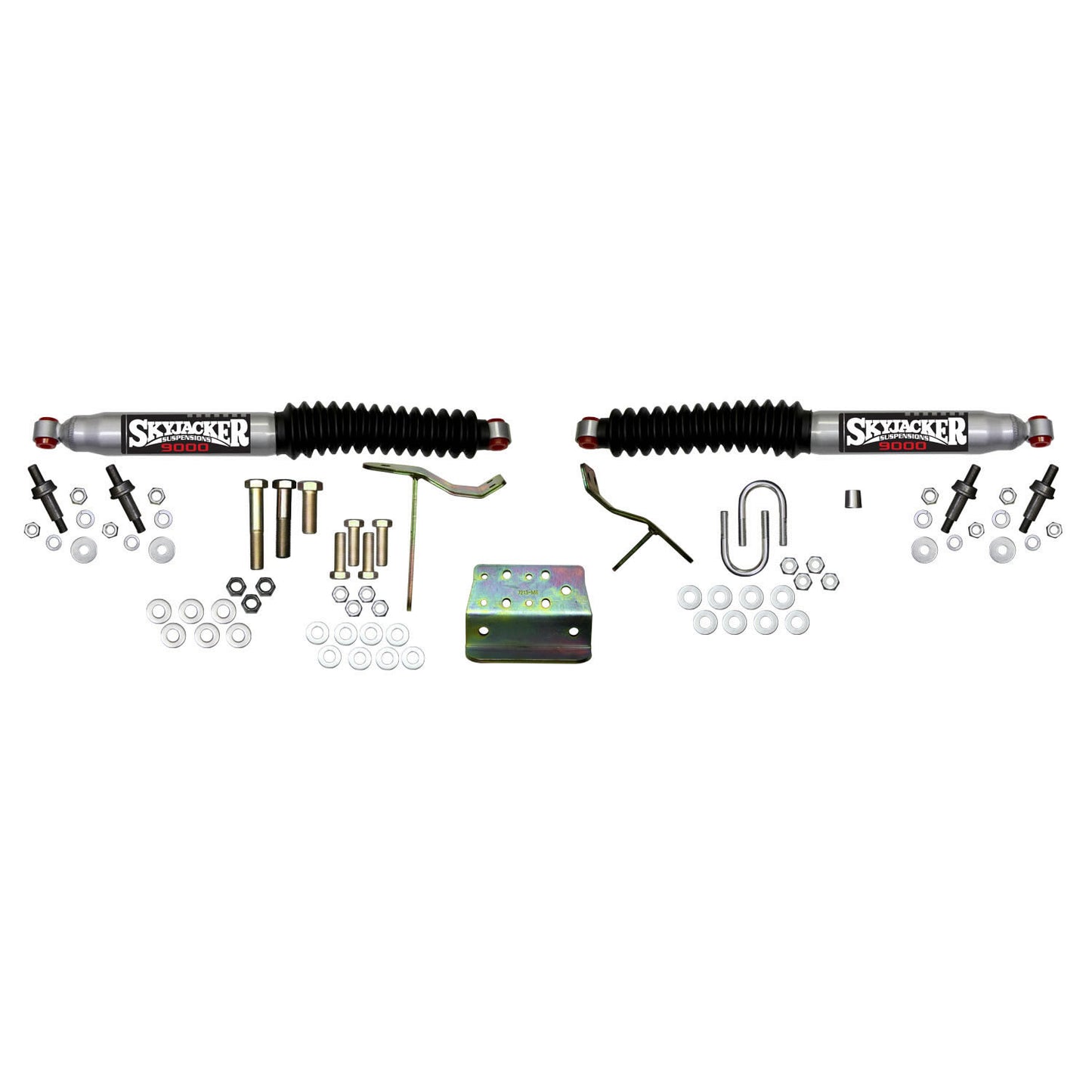 Steering Stabilizer Dual Kit Silver w/Black Boots 03-08 Dodge Ram 2500/3500 Skyjacker