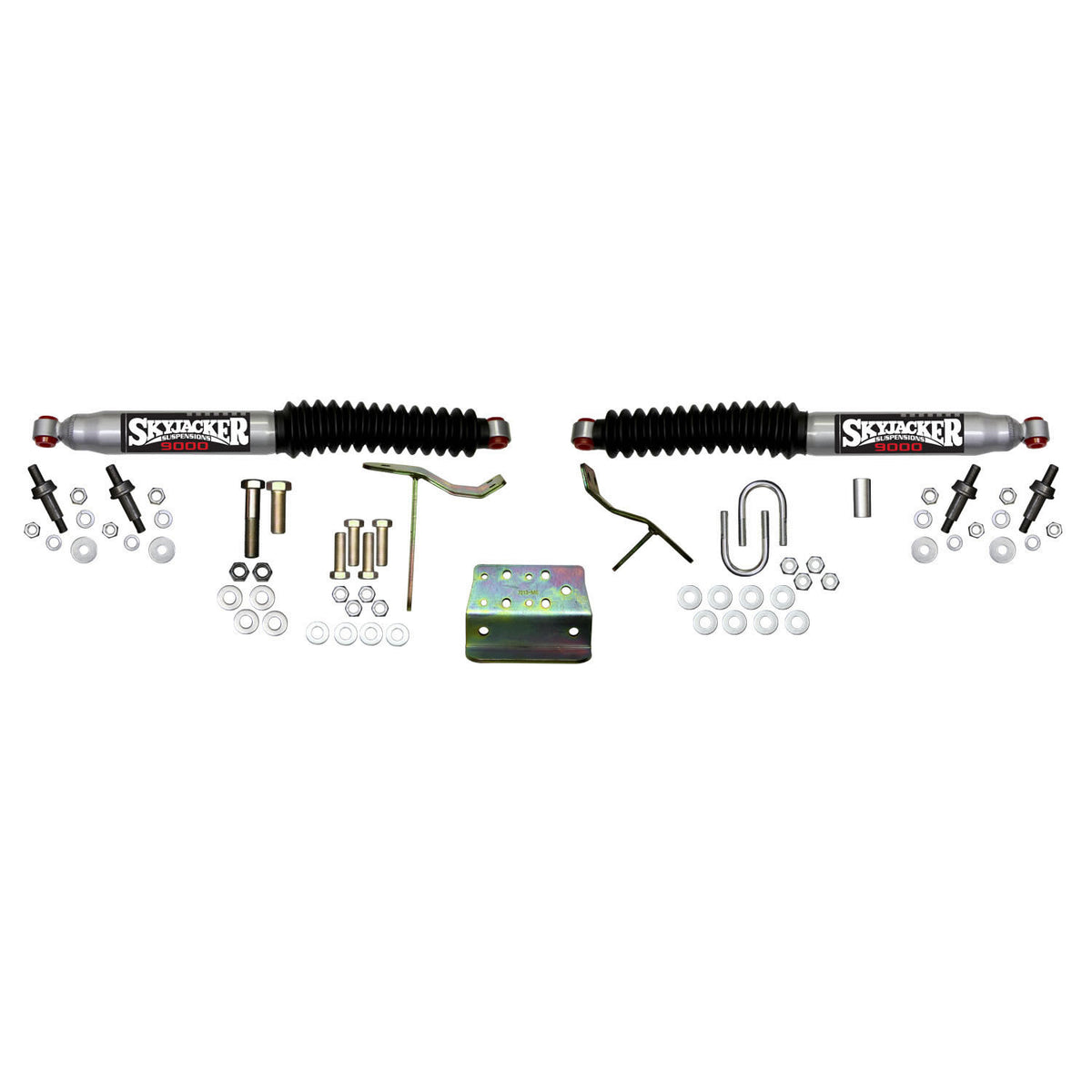 Steering Stabilizer Dual Kit Silver w/Black Boots 09-10 Dodge Ram 2500/3500 11-12 Ram 2500/3500 Skyjacker