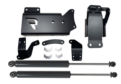 Dual Steering Stabilizer Kit Superlift Cylinders 2014-2025 Dodge Ram 2500/3500 4WD No Lift Required Superlift