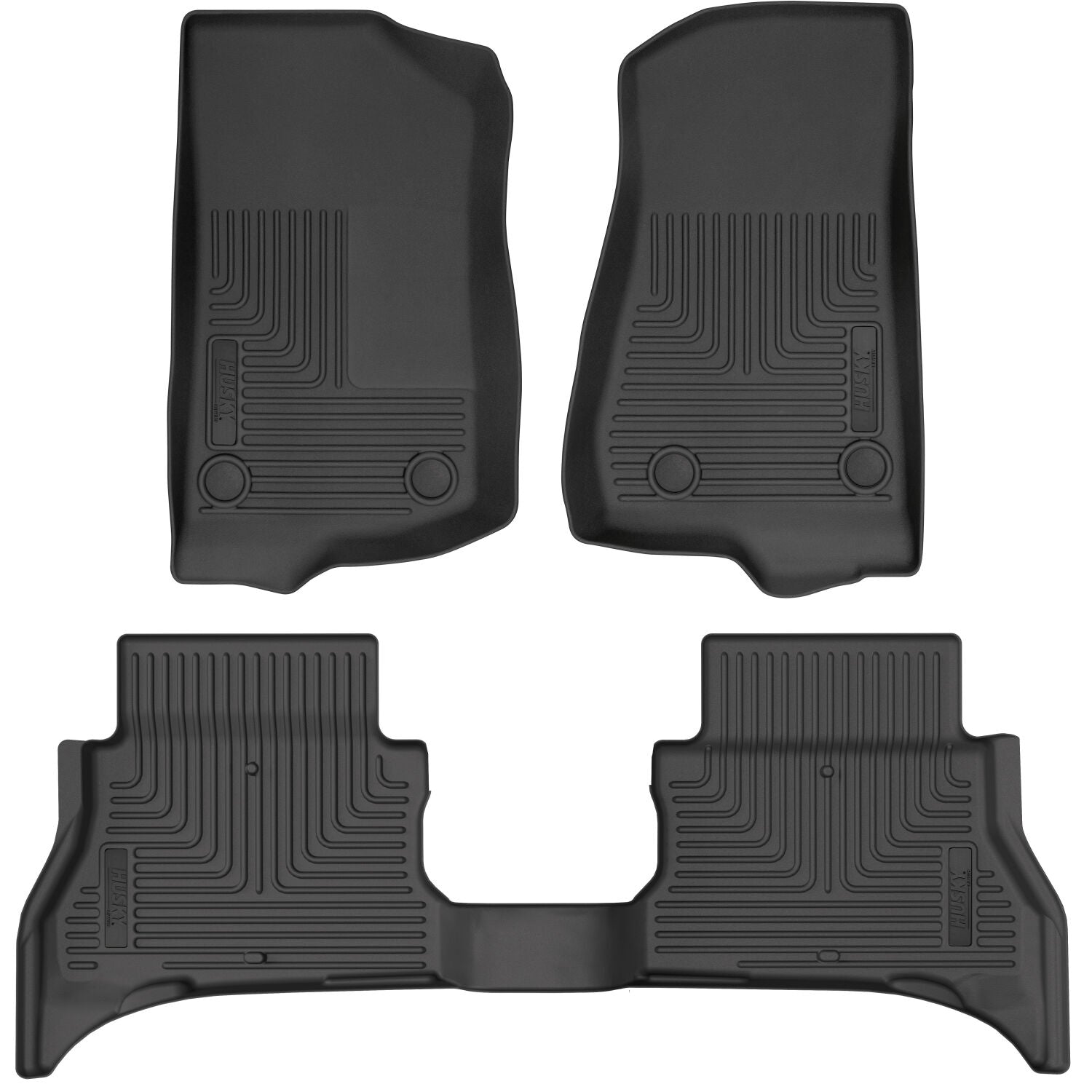 Weatherbeater Front & 2nd Seat Floor Liners For 2021-2026 Jeep Wrangler JL Husky Liners