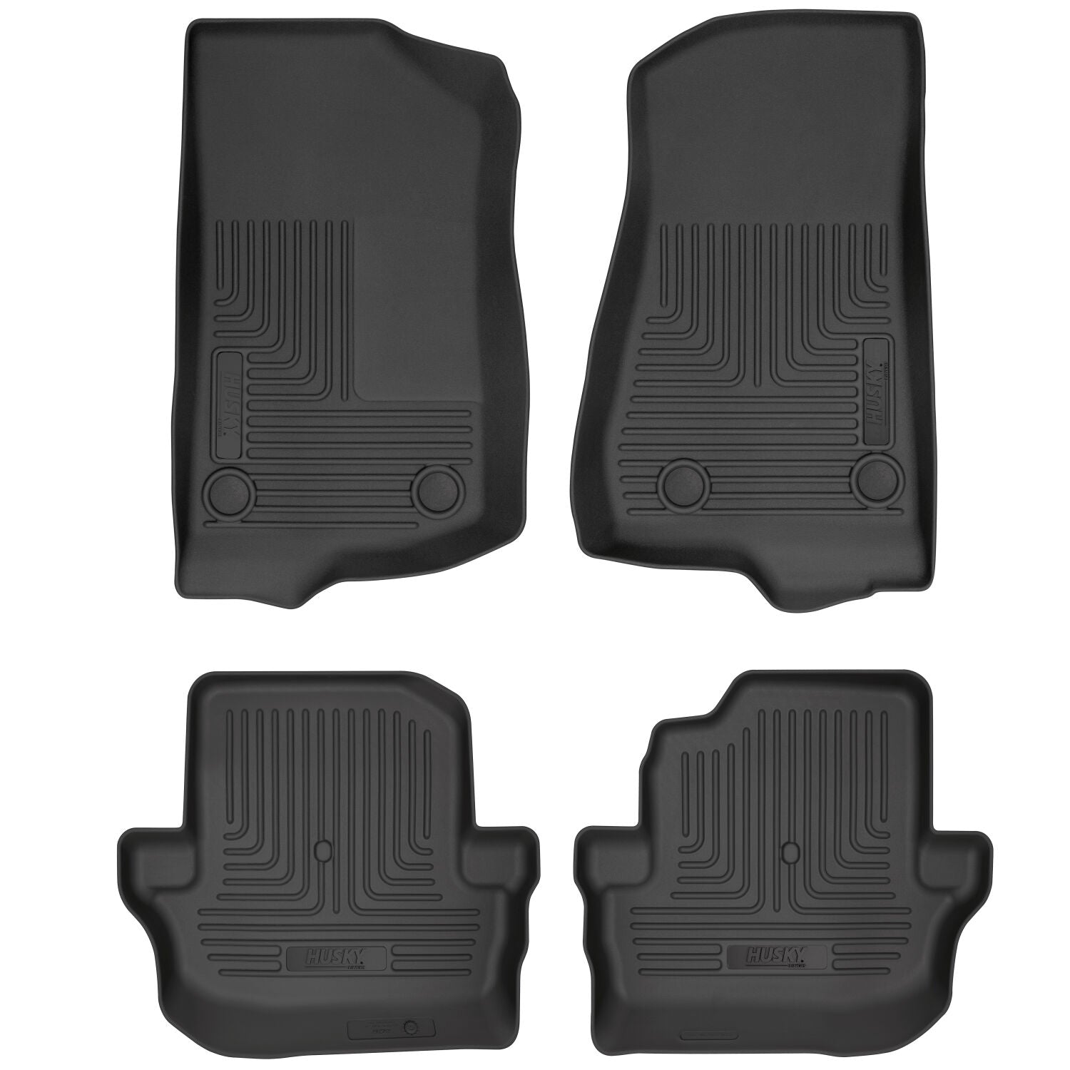 Weatherbeater Front & 2nd Seat Floor Liners For 18-Present Jeep Wrangler JL 4 Does Not Fit 4XE models Husky Liners