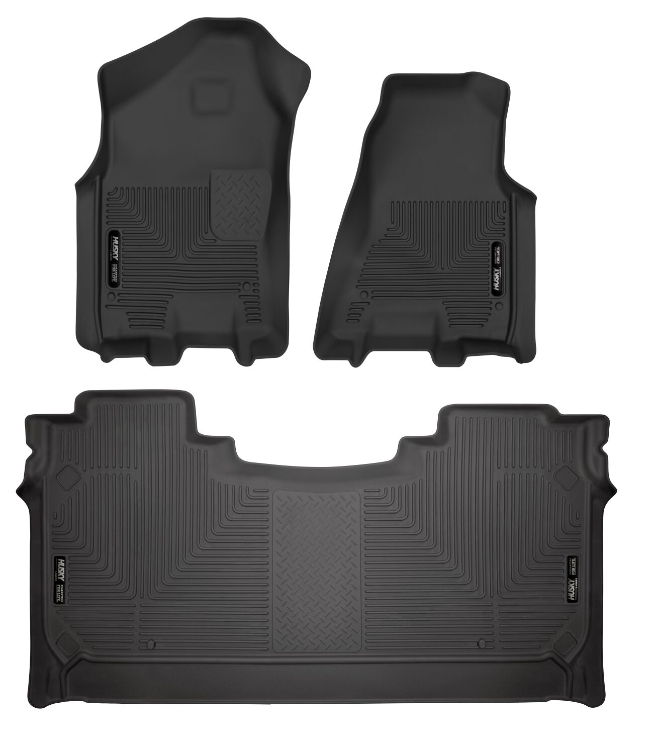 Weatherbeater Front & 2nd Seat Floor Liners For 2019-2024 RAM 1500 Crew Cab Husky Liners