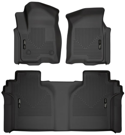 Weatherbeater Front & 2nd Seat Floor Liners For 2019-2026 Silverado/Sierra 1500/2500 HD/3500 HD 3 Piece Crew Cab Husky Liners