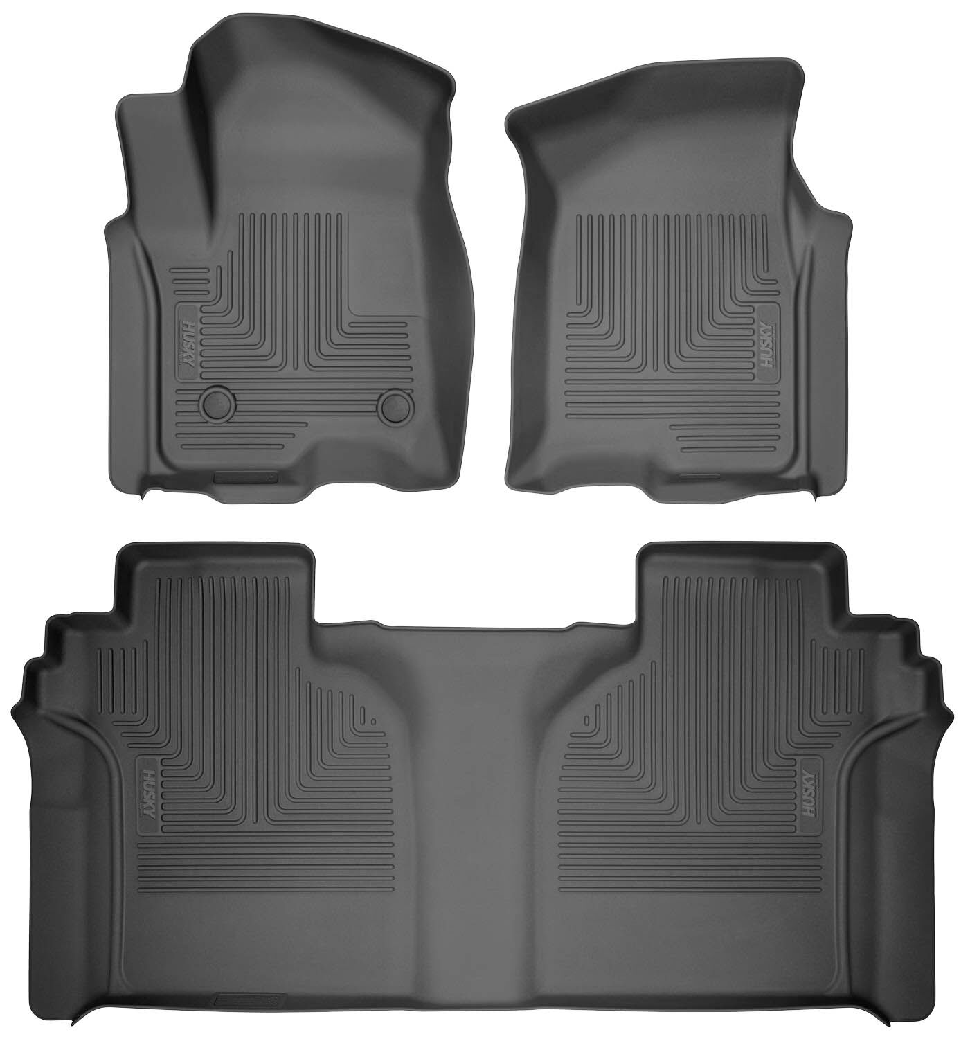 Weatherbeater Front & 2nd Seat Floor Liners For 2015-2024 F-150 Lightning Husky Liners