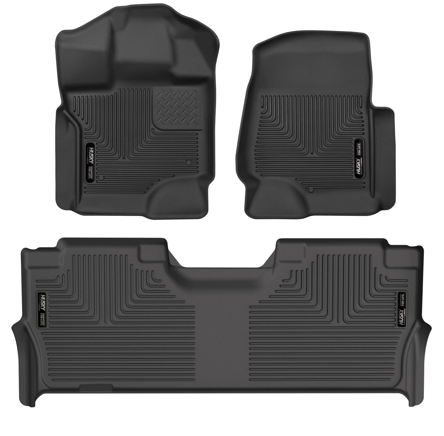 Weatherbeater Front & 2nd Seat Floor Liners For 2017-2024 F-250/F-350/F-450 Super Duty Husky Liners