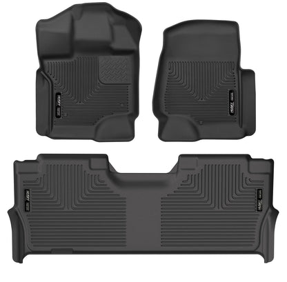 Weatherbeater Front & 2nd Seat Floor Liners For 2017-2024 F-250/F-350/F-450 Super Duty Husky Liners