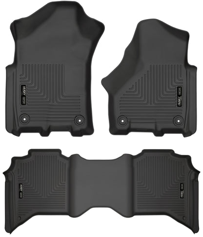 Weatherbeater Front & 2nd Seat Floor Liners For 2019-2024 RAM 2500/3500 Crew Cab Husky Liners
