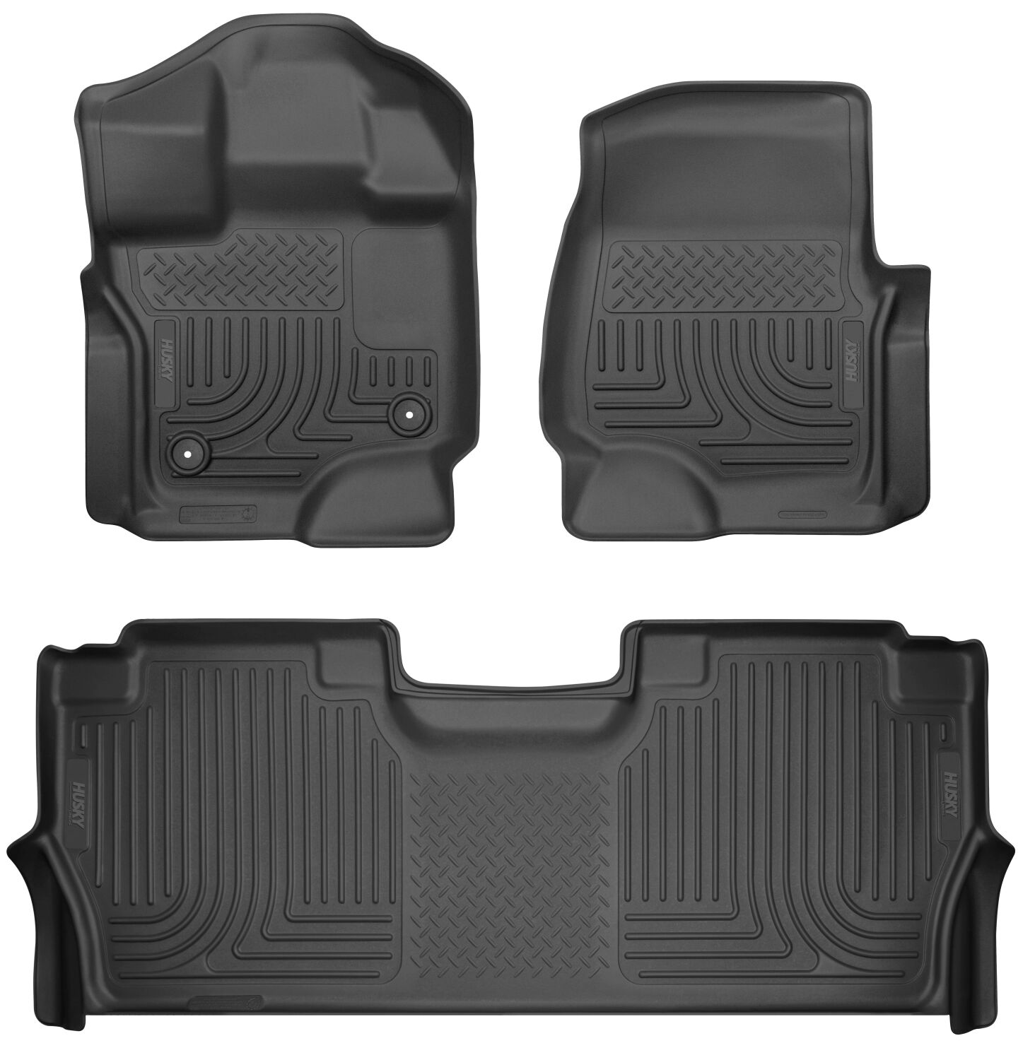 Weatherbeater Front & 2nd Seat Floor Liners For 2021-2025 F-150 Lightning Husky Liners