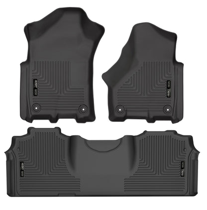 Weatherbeater Front & 2nd Seat Floor Liners For 2019-2024 RAM 2500/3500 Extended Cab Husky Liners