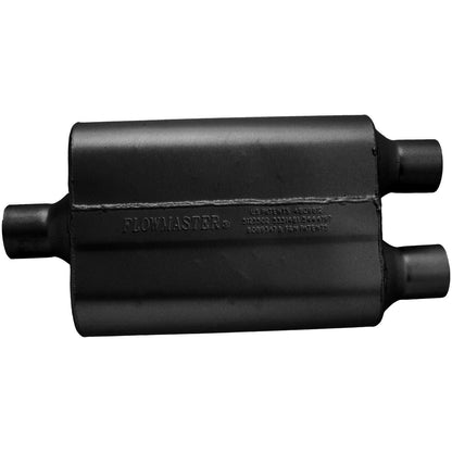 40 Series Delta Flow Chambered Muffler 40 Delta Flow 2.25 Center In 2.25 Dual Out Aggressive Sound Flowmaster