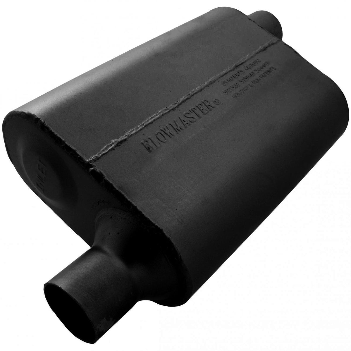 40 Series Delta Flow Chambered Muffler 40 Delta Flow 2.25 Offset In 2.25 Offset Out Aggressive Sound Flowmaster
