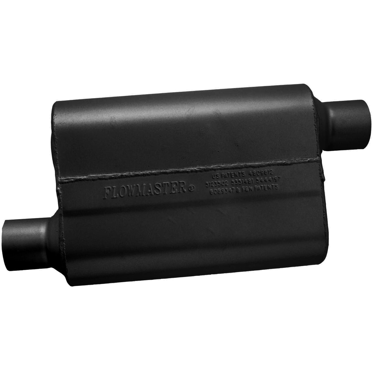 40 Series Delta Flow Chambered Muffler 40 Delta Flow 2.50 Offset In 2.50 Offset Out Aggressive Sound Flowmaster