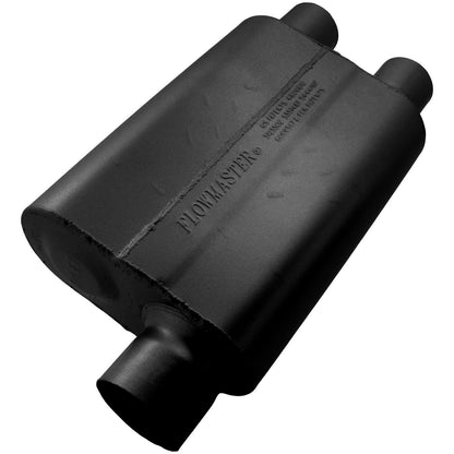 40 Series Delta Flow Chambered Muffler 40 Delta Flow 3.00 Offset In 2.50 Dual Out Aggressive Sound Flowmaster