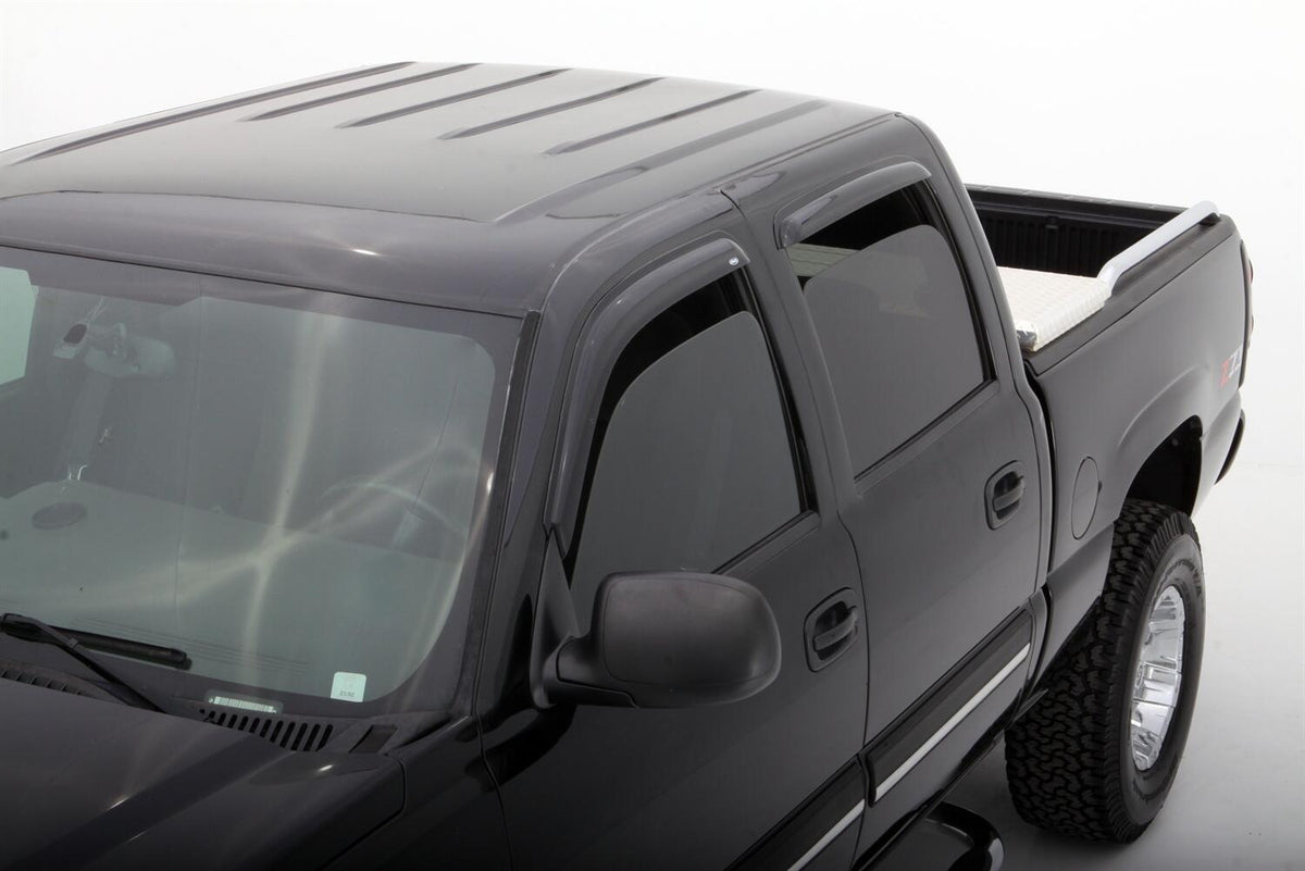 Ventvisor Deflector for 2000-2007 GMC Sierra 1500 and More Crew Cab Pickup Smoke Outside Mount 4 Piece AVS