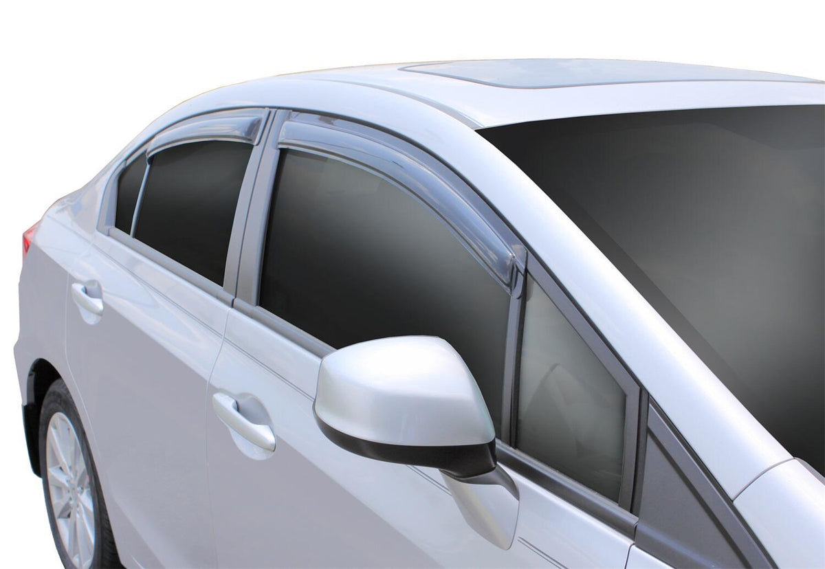 Ventvisor Deflector for 2012-2015 Honda Civic and More Sedan Smoke Outside Mount 4 Piece AVS