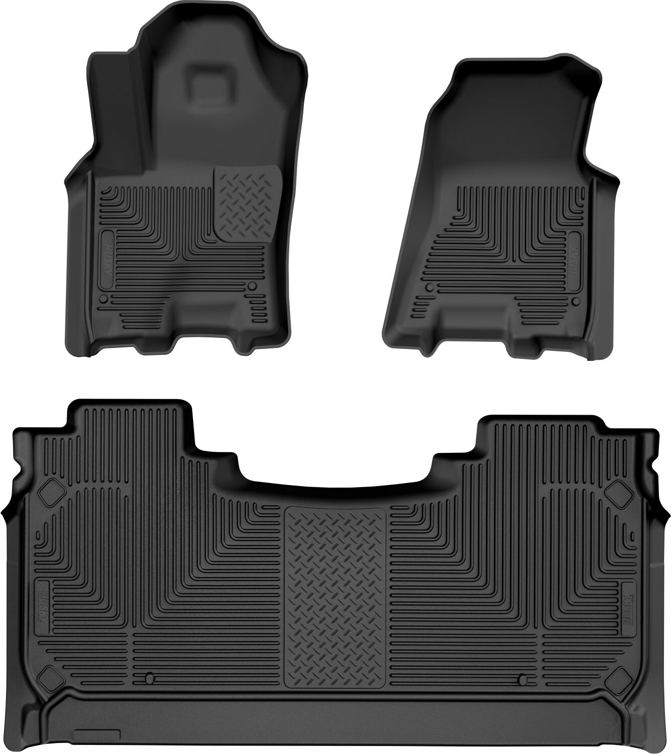 Weatherbeater Front & 2nd Seat Floor Liners For 2025 RAM 1500 Crew Cab Black Husky Liners