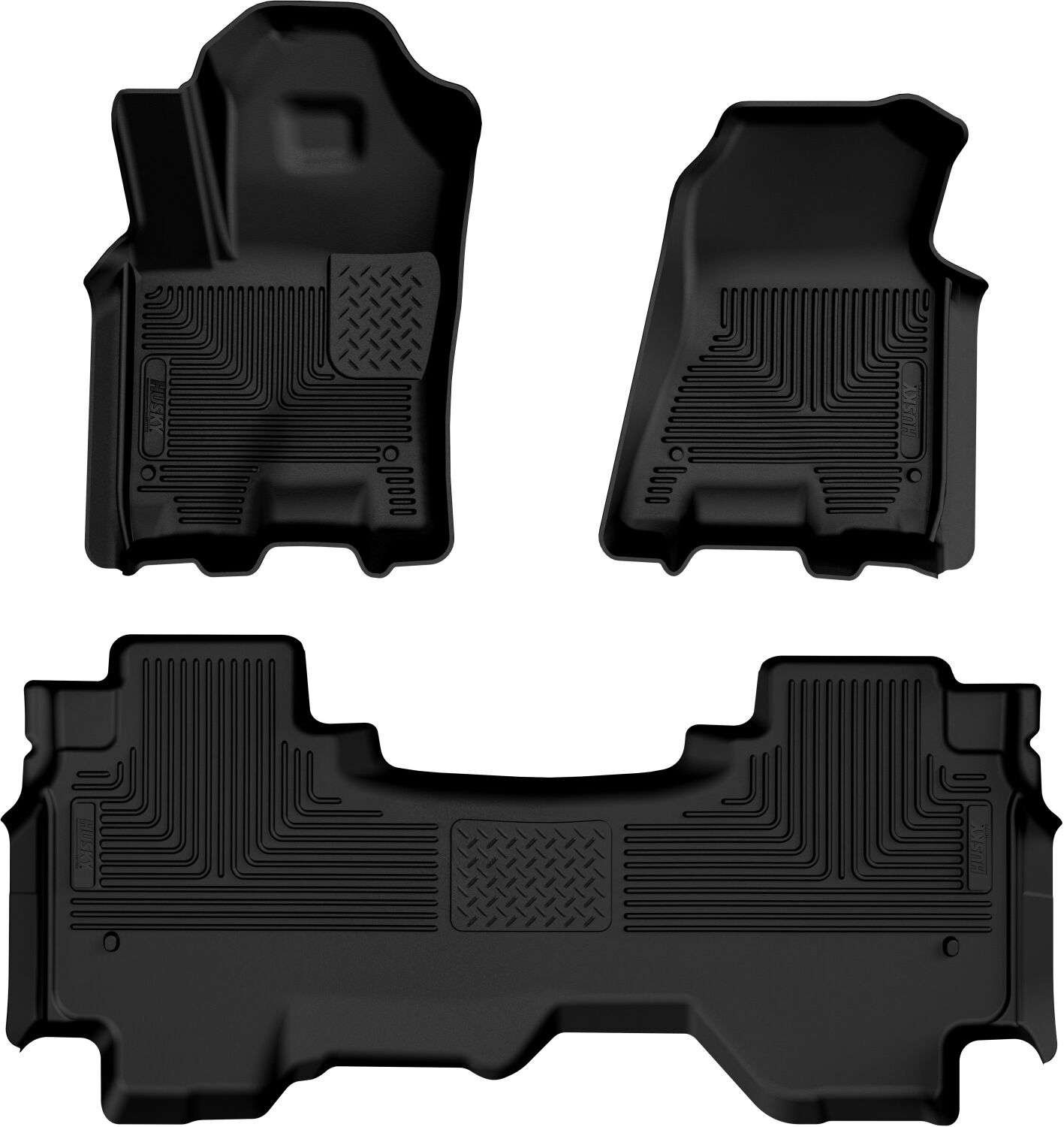 Weatherbeater Front & 2nd Seat Floor Liners For 2025 RAM 1500 Extended Cab Black Husky Liners