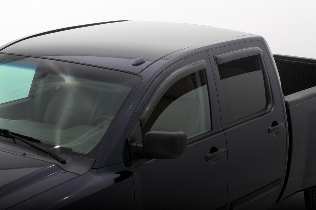 Ventvisor Deflector for 2004-2015 Nissan Titan and More Crew Cab Pickup Smoke Outside Mount 4 Piece AVS