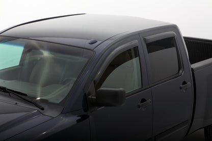 Ventvisor Deflector for 2004-2015 Nissan Titan and More Crew Cab Pickup Smoke Outside Mount 4 Piece AVS
