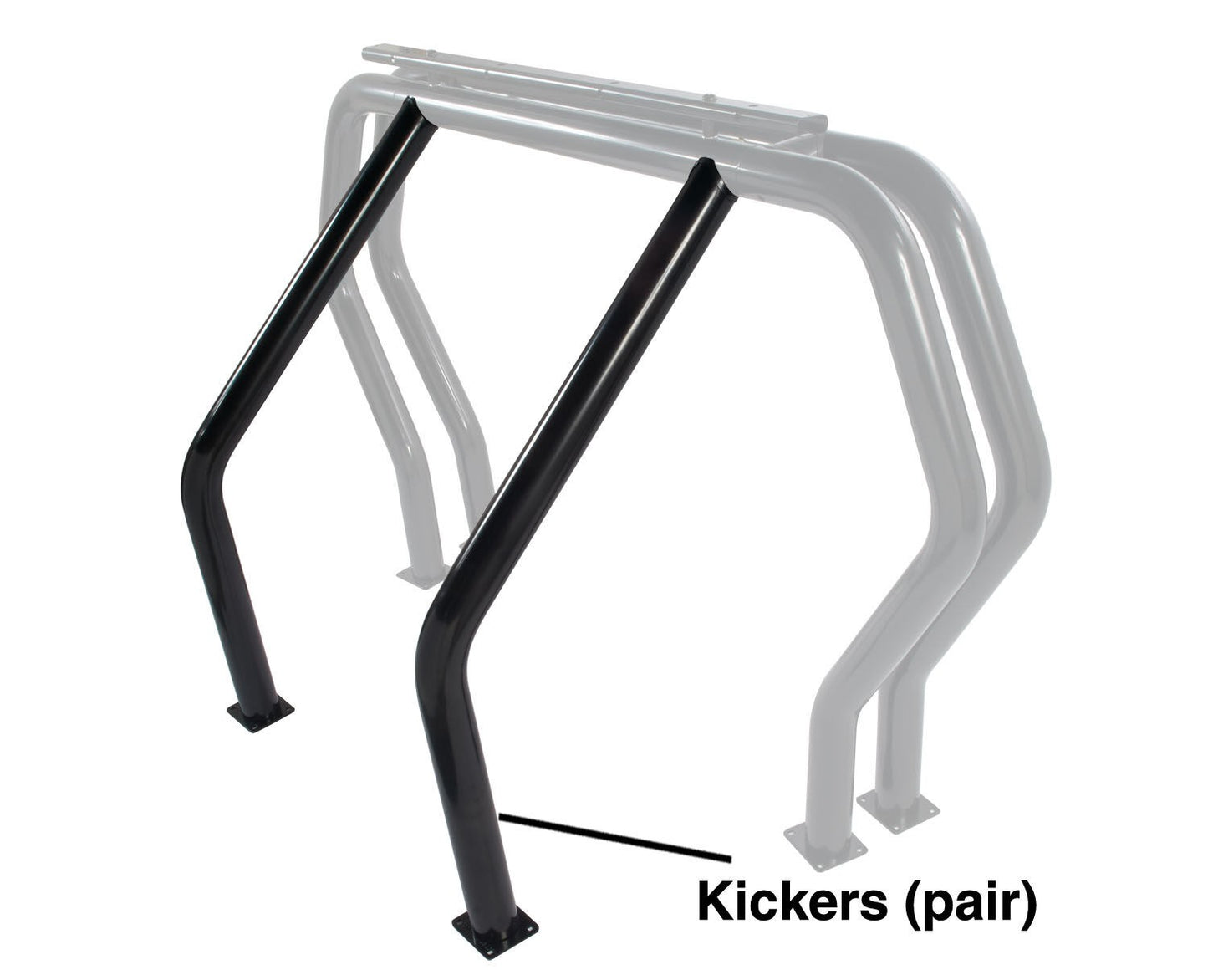 Bed Bar Component Pair of Kickers (Between Wheel Wells) Black Powdercoat 1975-1983 Ford F-100 1975-1986 Chevrolet C10/C20/C30  Go Rhino