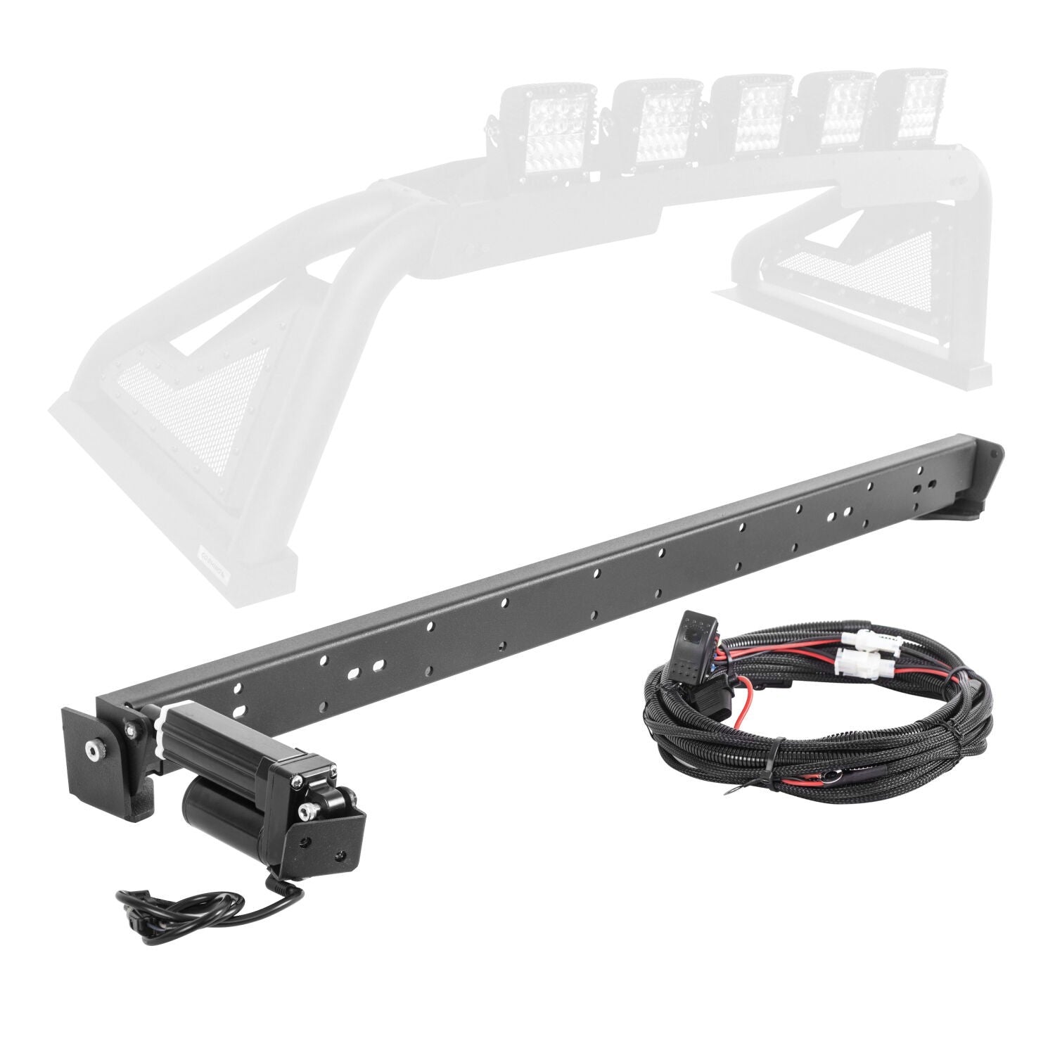 Sport Bar 2.0 Power Acuated Retractable Light Mount Conversion Kit Full Size Textured Black 2007-2024 Toyota Tundra 2009-2023 Dodge Ram 1500/2500/3500 Go Rhino