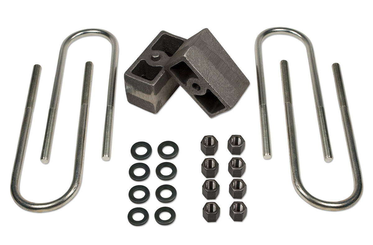 3 Inch Rear Block & U-Bolt Kit 87-01 Jeep Cherokee 4WD w/ 2.75 Inch Rear Axle Tuff Country