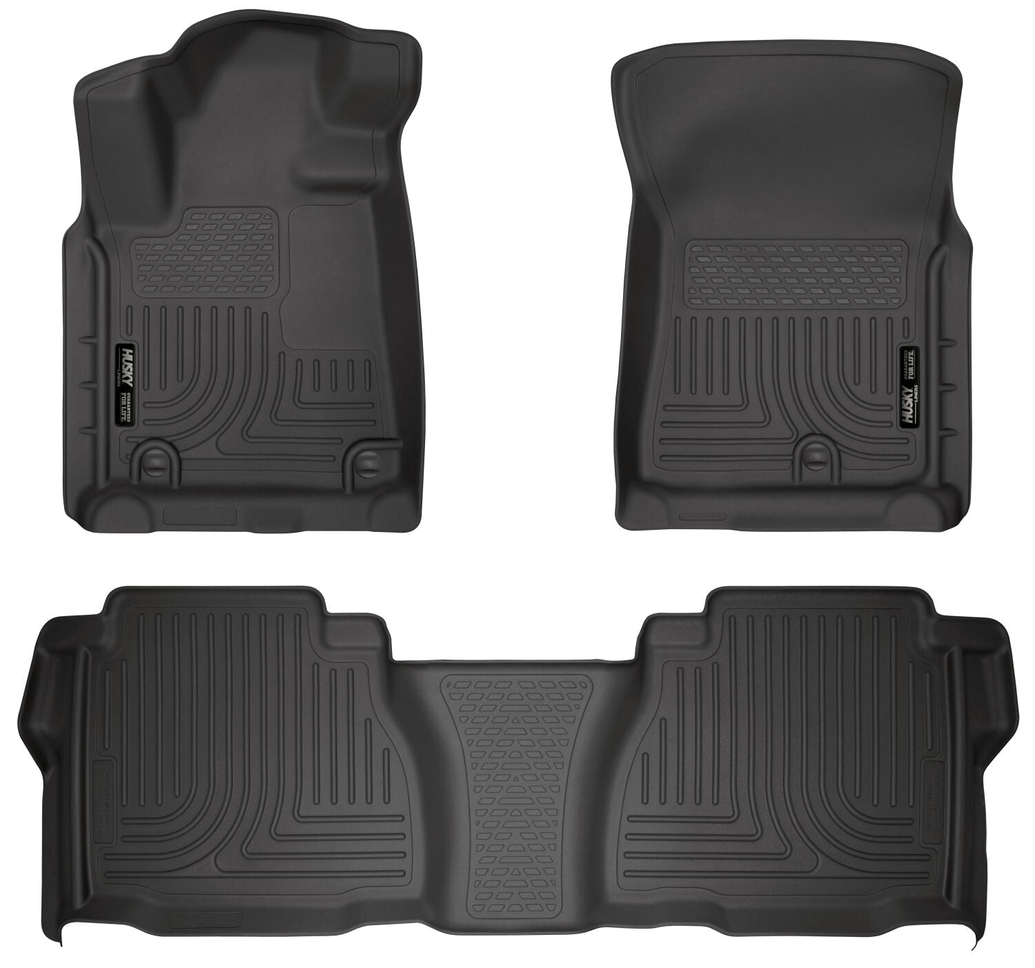 Weatherbeater Front & 2nd Seat Floor Liners (Footwell Coverage) For 2007-2011 Tundra Black Husky Liners