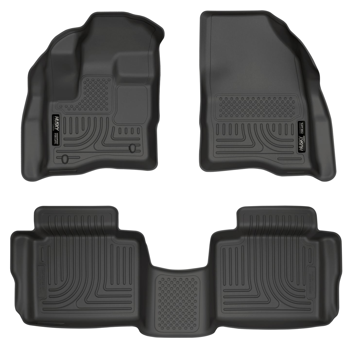 Weatherbeater Front & 2nd Seat Floor Liners For 2010-2019 Taurus Black Husky Liners