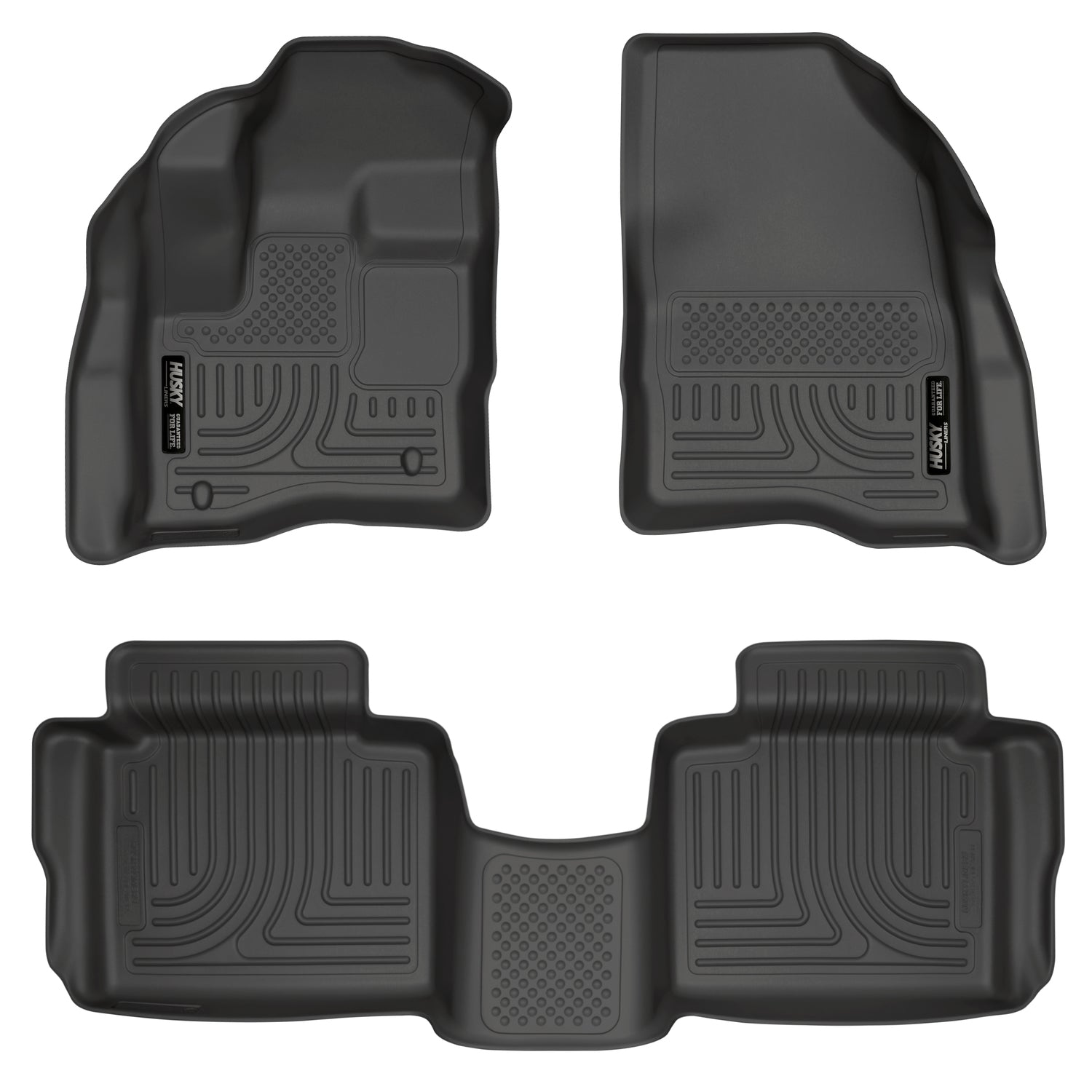 Weatherbeater Front & 2nd Seat Floor Liners For 2010-2019 Taurus Black Husky Liners