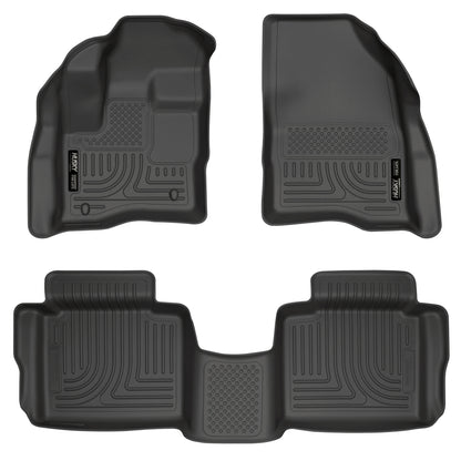 Weatherbeater Front & 2nd Seat Floor Liners For 2010-2019 Taurus Black Husky Liners