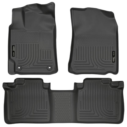 Weatherbeater Front & 2nd Seat Floor Liners For 2012-2017 Camry Black Husky Liners